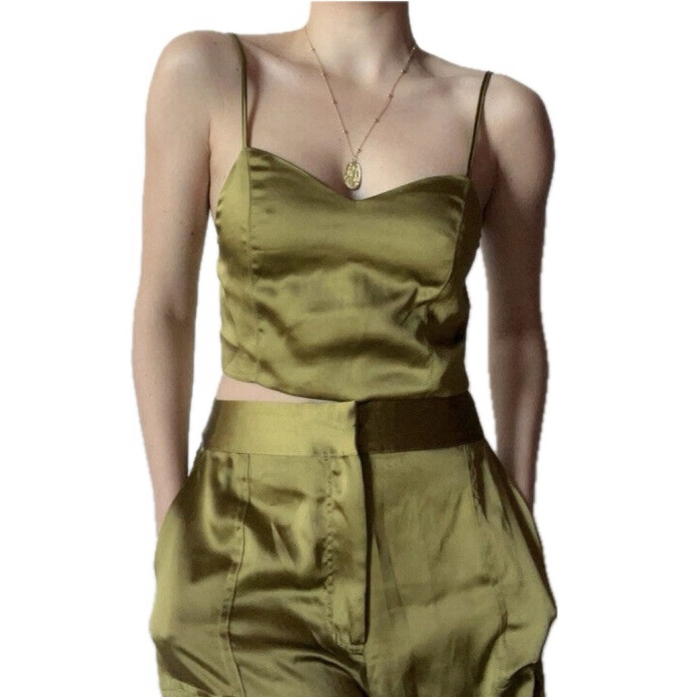 NWT House of Harlow 1960 Satin Crop Top